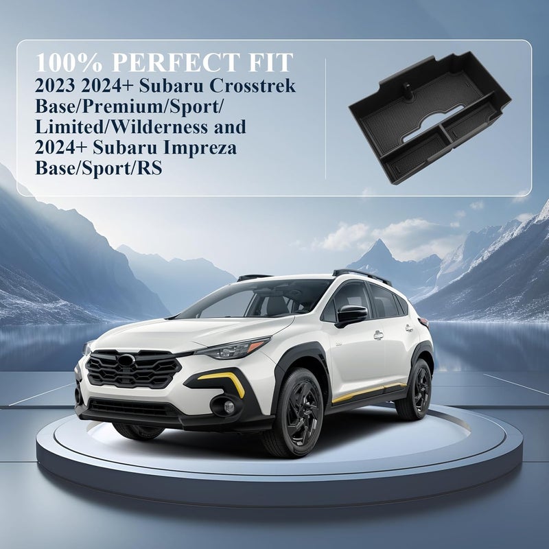 BIBIBO Upgraded for 2024-2026 Subaru Crosstrek Center Console Organizer Tissues Holder 2023-2026 Subaru Crosstrek/2026 Crosstrek Hybrid &2024+ Subaru Impreza Console Insert Tray Tissues Box Crosstrek - Image 5